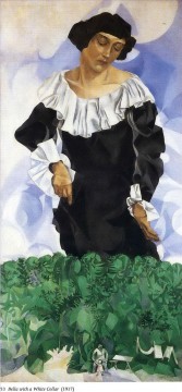 Marc Chagall Painting - Bella con cuello blanco contemporáneo Marc Chagall